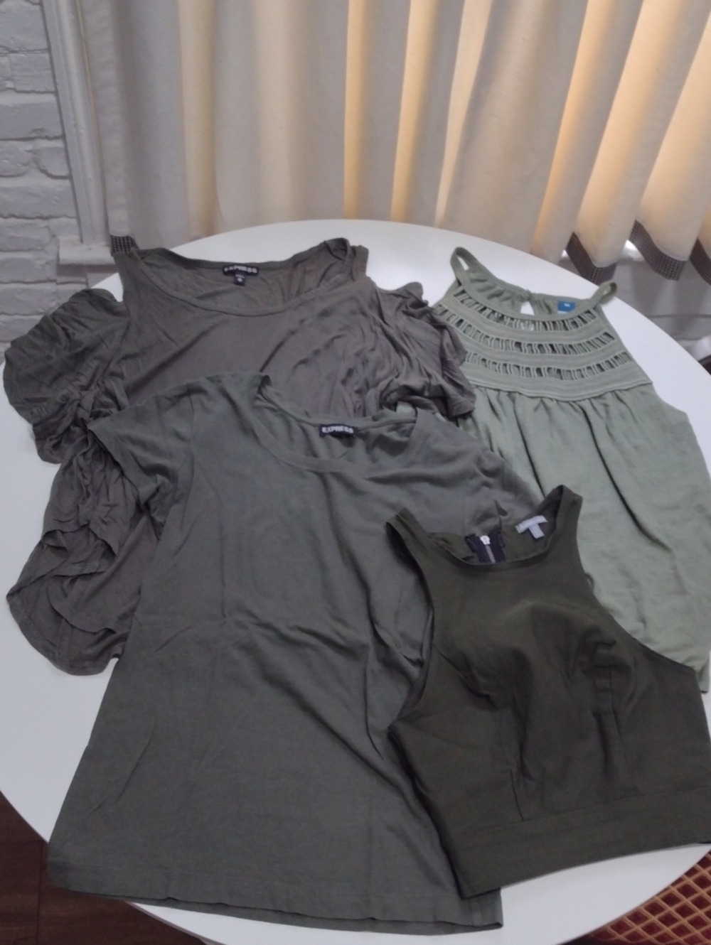 Bundle Set Of 4 Olive Green Tops Size XS